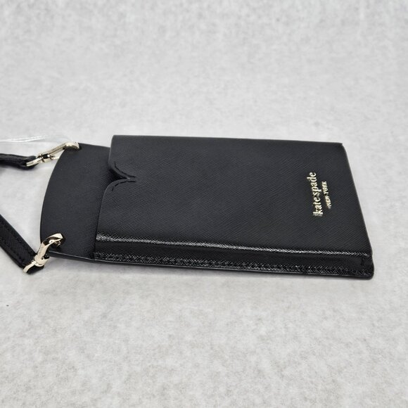 Black Kate Spade Spencer Slim Black Crossbody Phone Card Holder - Picture 2 of 6